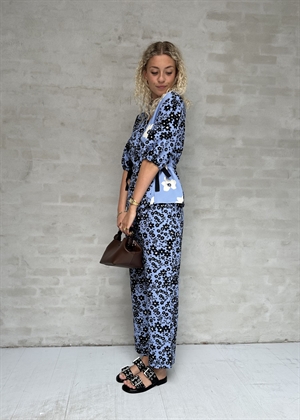 Structure stretch gathered tie short sleeve bluse Night Ditzy Floral/Day Ditzy Floral Stine Goya 